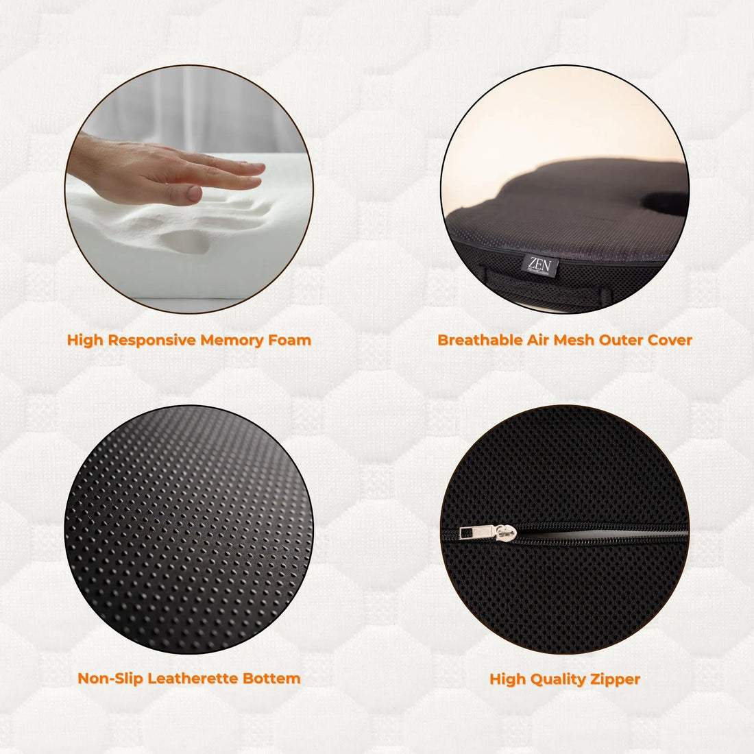 ZEN Ultra Coccyx Seat Cushion ZEN PillowsNCushions
