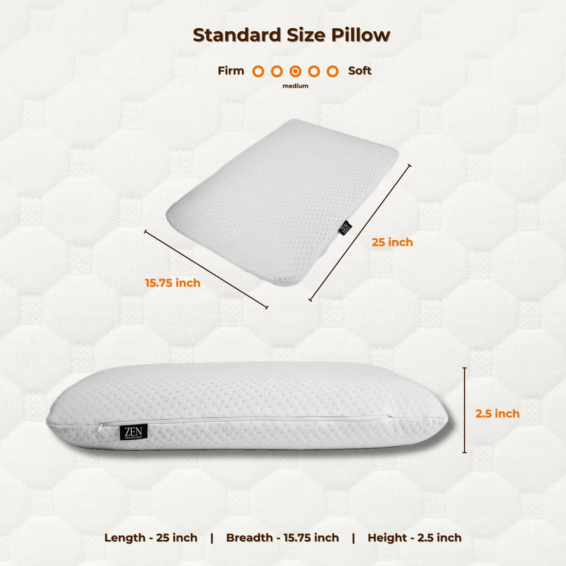 ZEN Memory Foam Thin Pillow ZEN PillowsNCushions