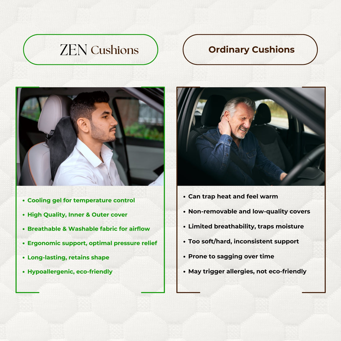 ZEN Pro Car Headrest ZEN PillowsNCushions