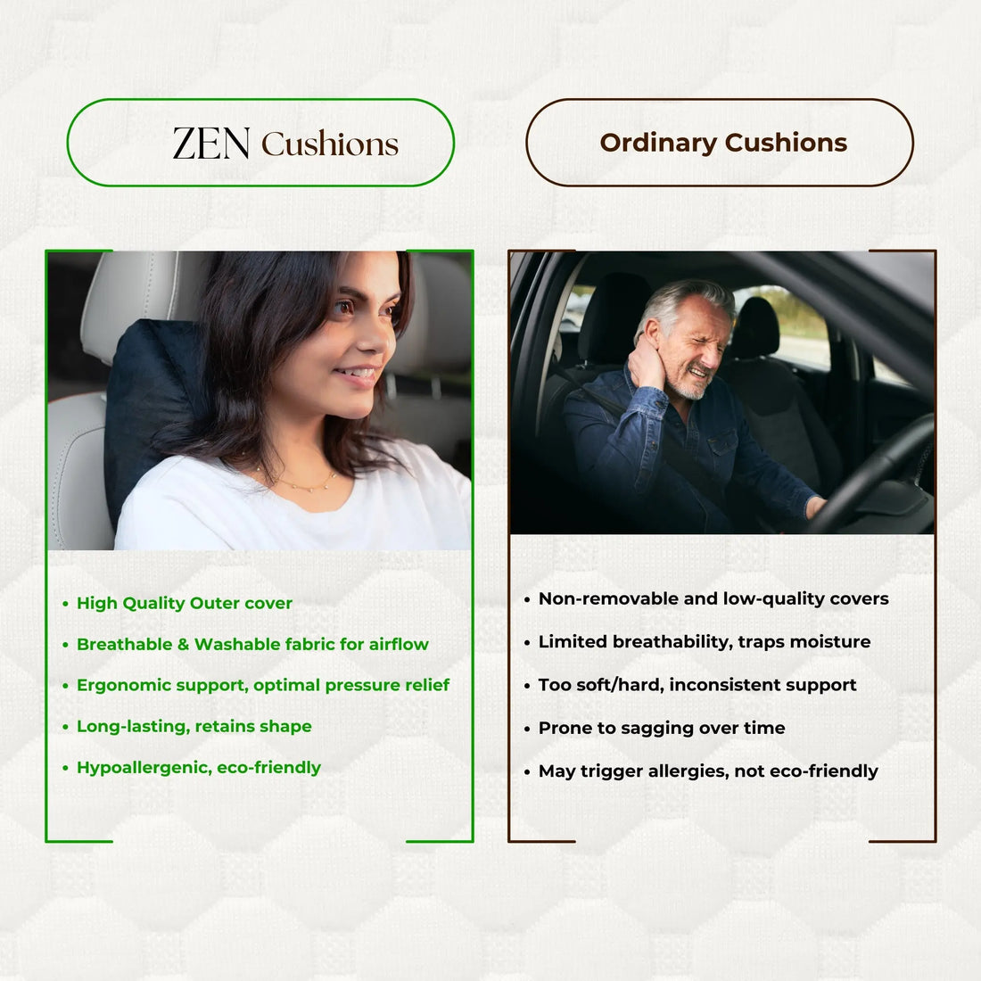 ZEN Ultra Car Headrest ZEN PillowsNCushions